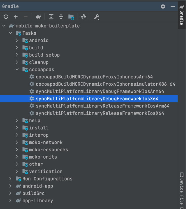 gradle task in android studio