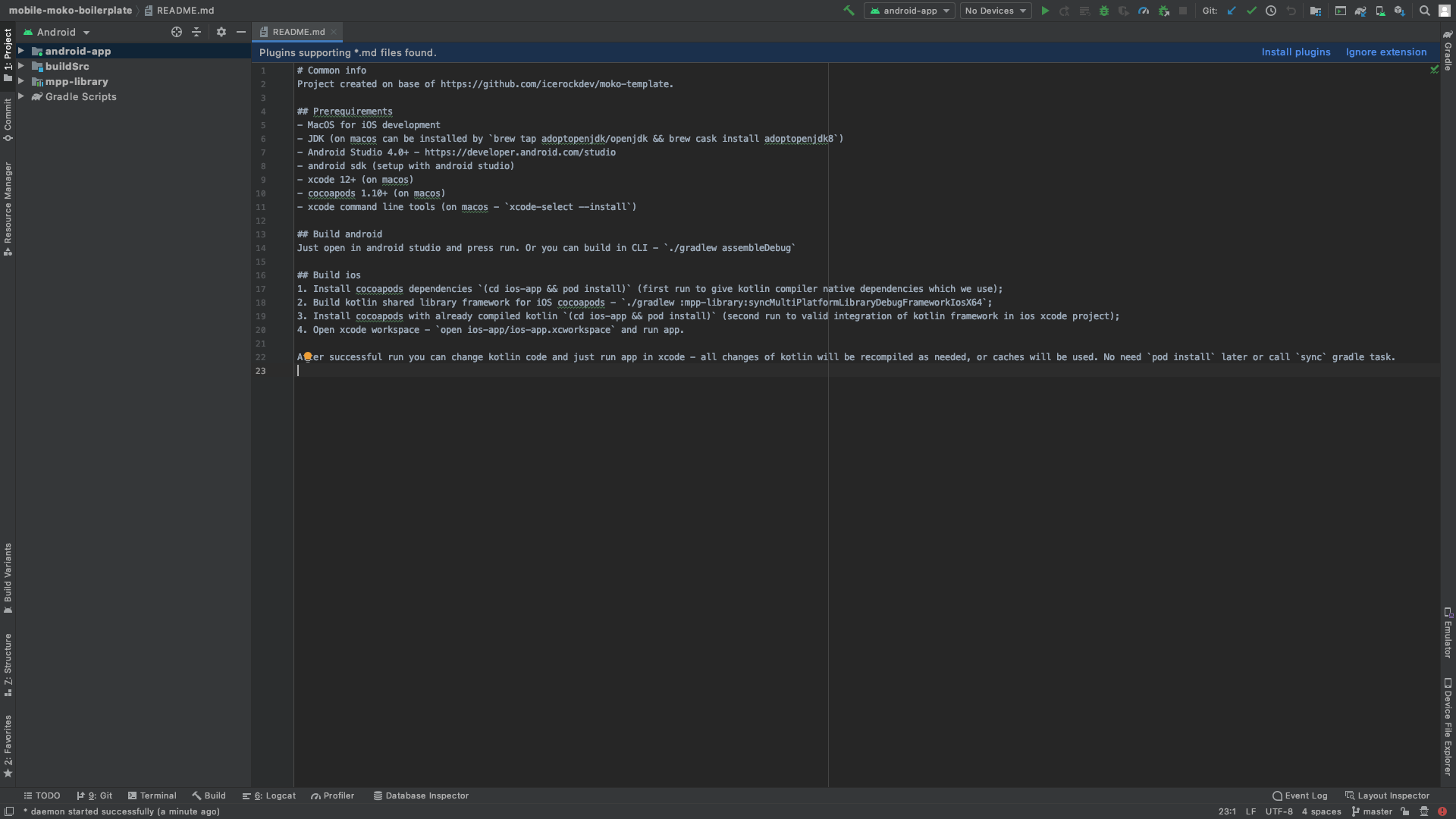 android studio start