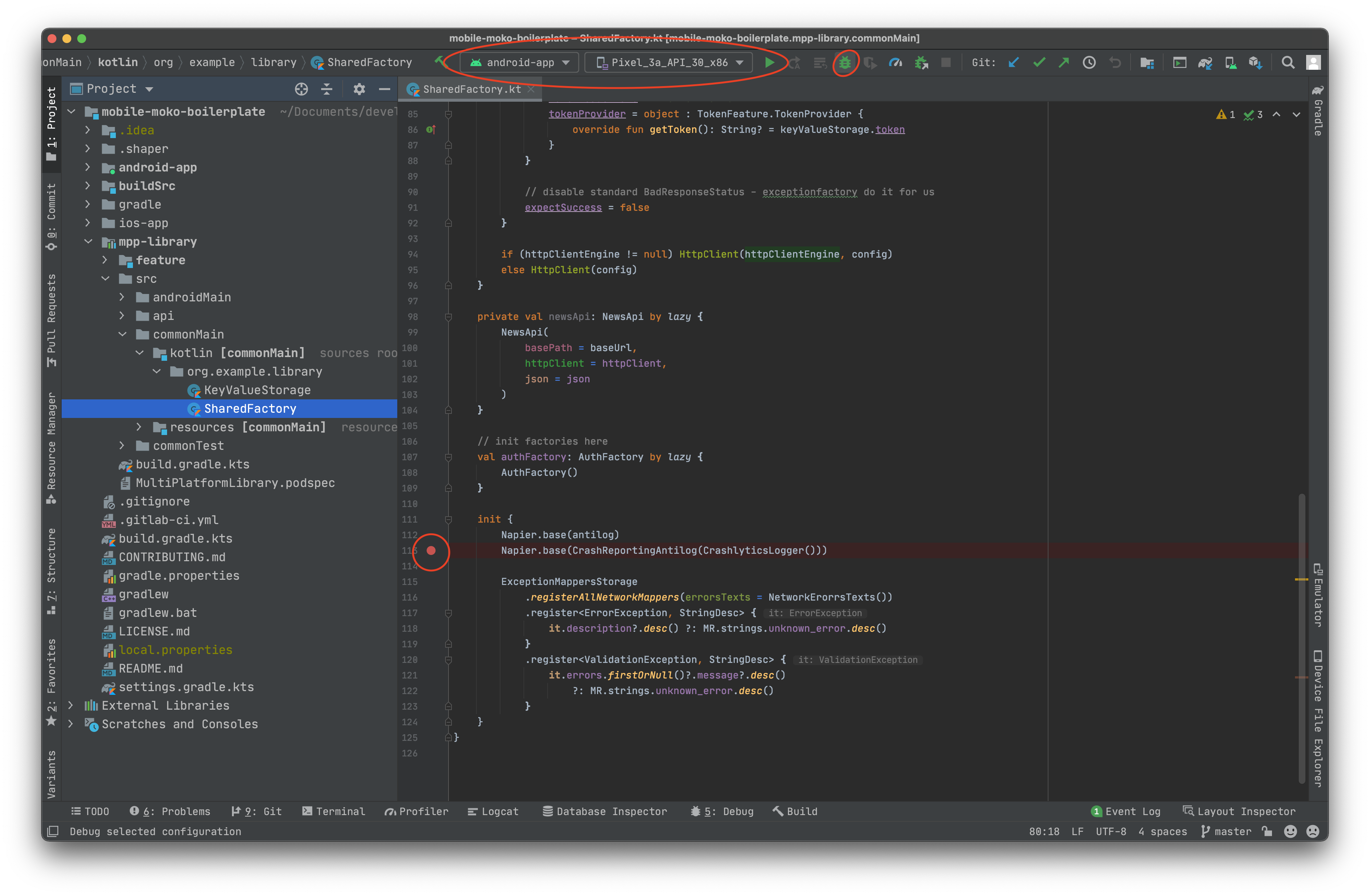 android studio android debug