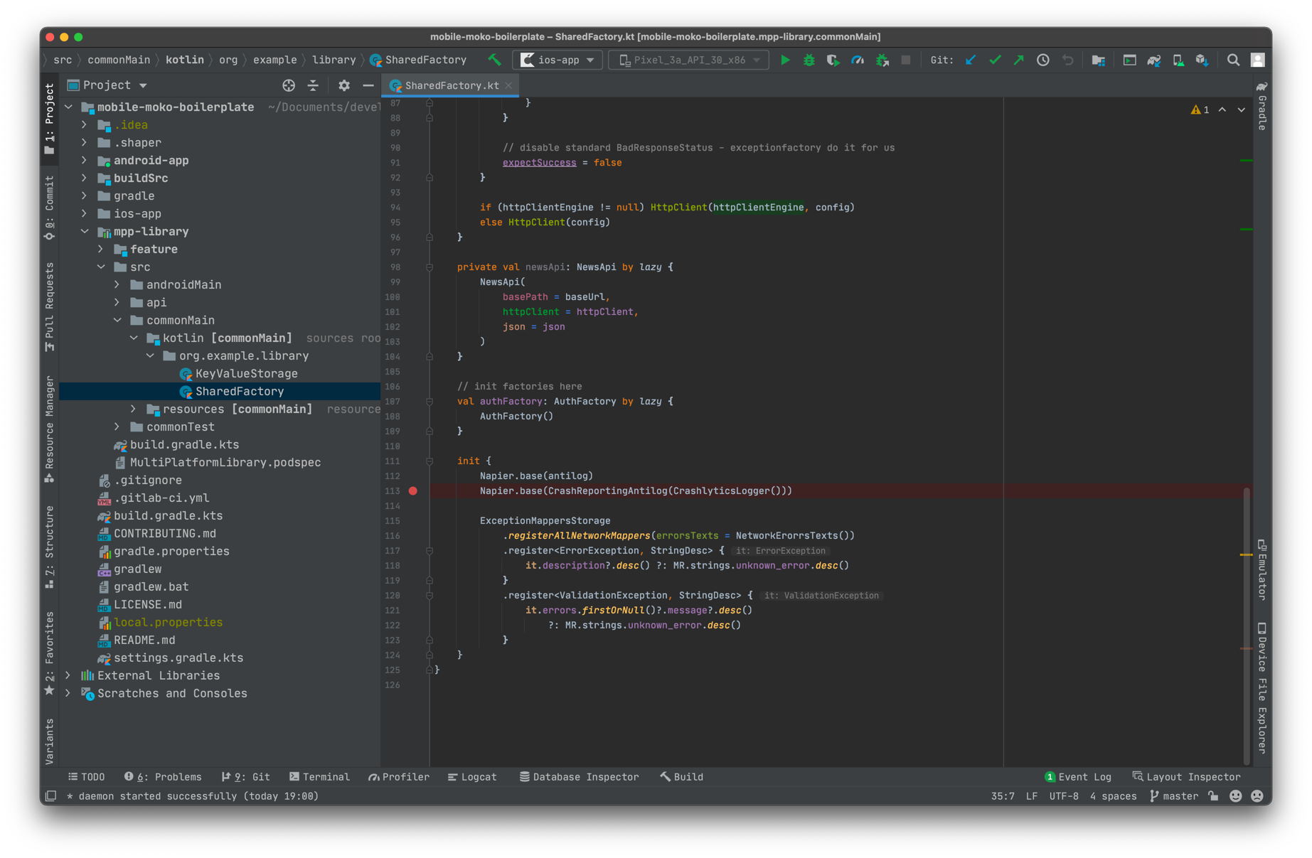 android studio breakpoint
